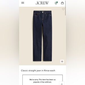 J.Crew Classic Straight Jean Size 30